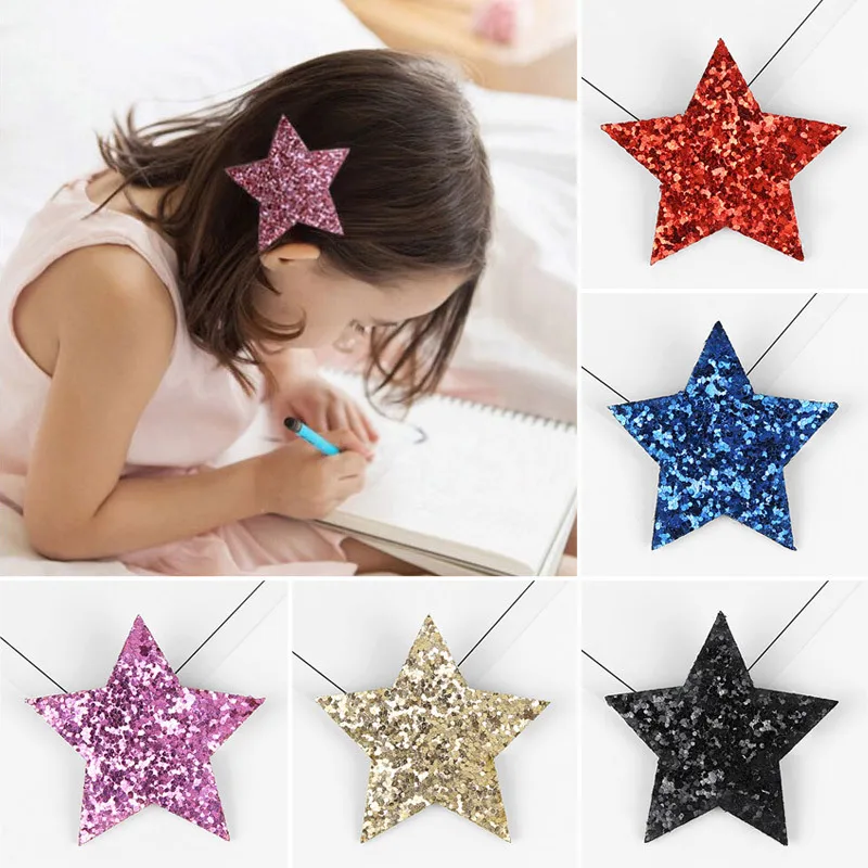 

2 pcs New Style Baby Tie Bow Love Heart BB Hairpins Children Accessories Girls Headwear Color Princess Star Cute Barrette Hair C