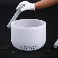CVNC 1" чакра настроенный cdfgab Матовый хрусталь Поющая чаша с 10" холщовой сумкой и подушечкой