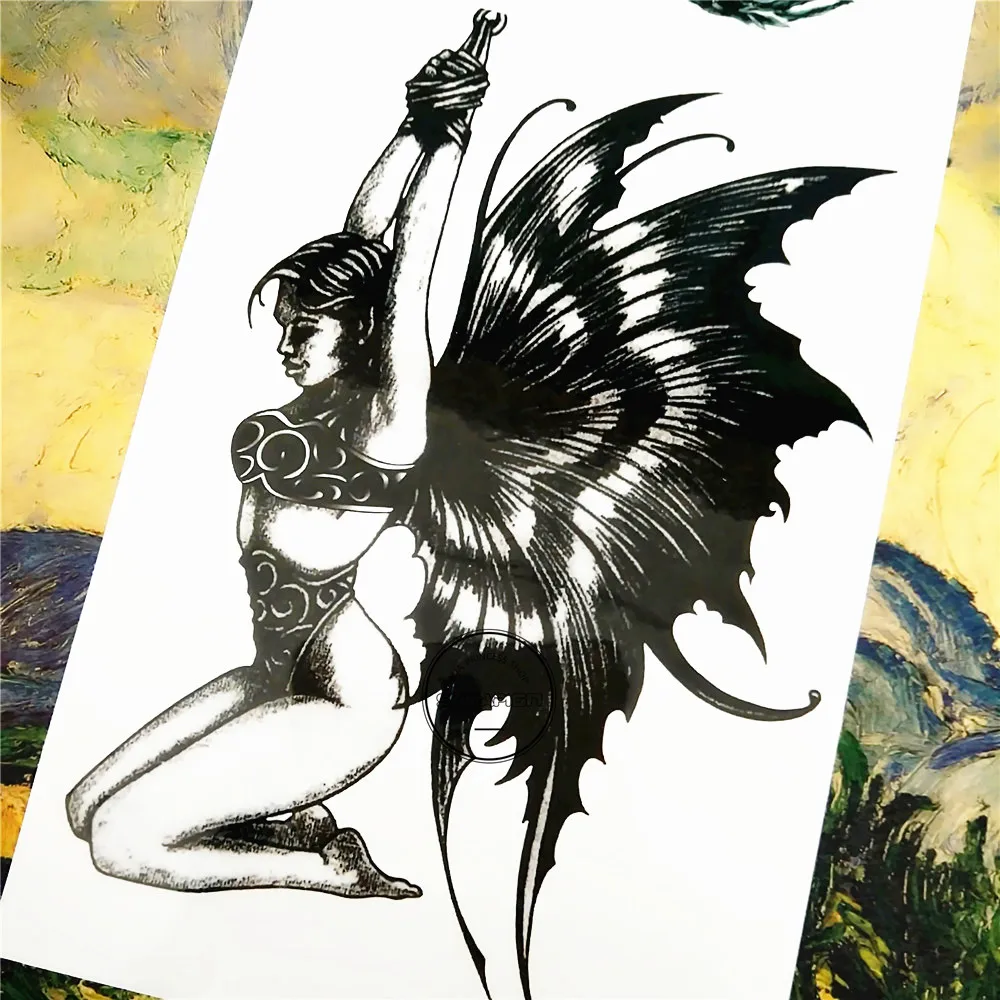 SHNAPIGN темный эльф временные тату боди арт флэш наклейки для 17*10 см