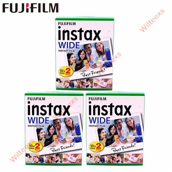 10-100 листов оригинальная пленка моментальной печати Fujifilm Instax Wide белый/радужный/монохромный для камеры моментальной печати Fuji 300/200/210/100/500AF - Цвет: 60 White wide films