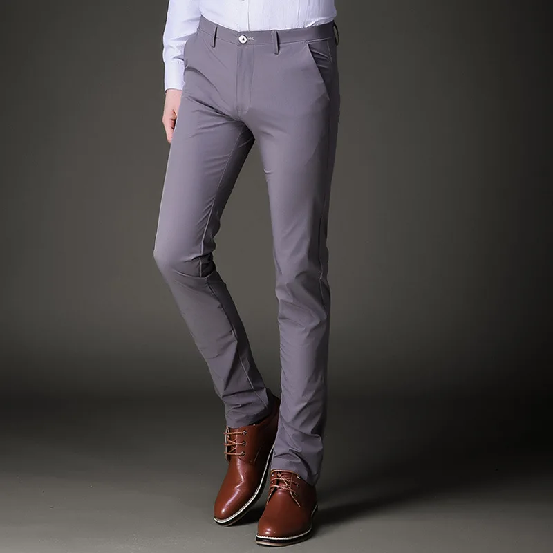 Брюки Карандаш мужские из хлопчатобумажной смесовой ткани тонкие эластичные