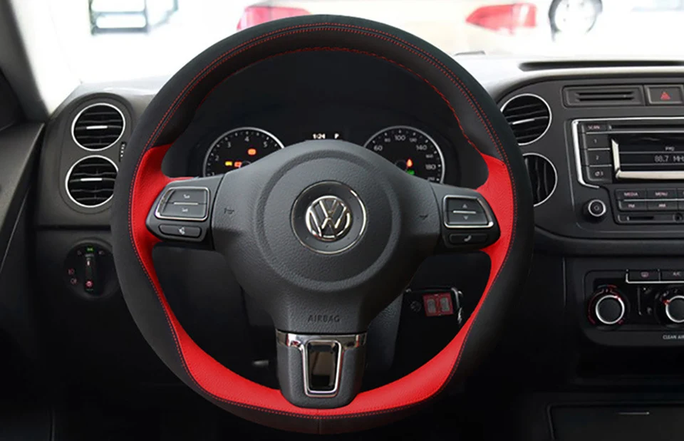 Автомобильный чехол на руль из натуральной кожи для гольфа 4 7 polo sedan beetle Volkswagen, аксессуары для рулевого колеса