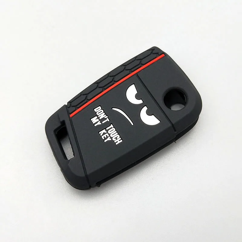 black For Volkswagen Polo Golf 7 Tiguan for Skoda Octavia Karoq for SEAT Ateca Leon Ibiza New design car key Silicone cover case - Название цвета: black