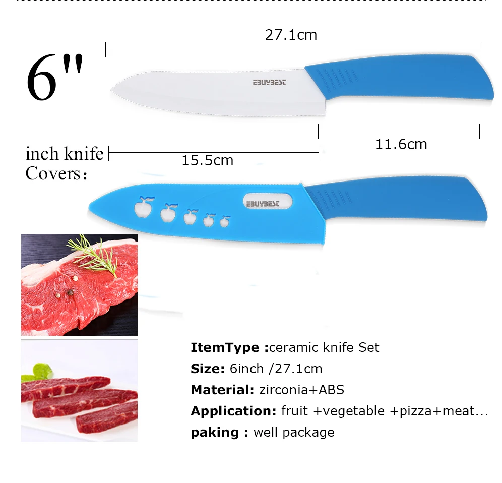 Kitchen Knives Ceramic Knives 3 4 5 6 inch Zirconia Black / White Blade Paring Fruit Vege Colorful Handle Ceramic knife Set