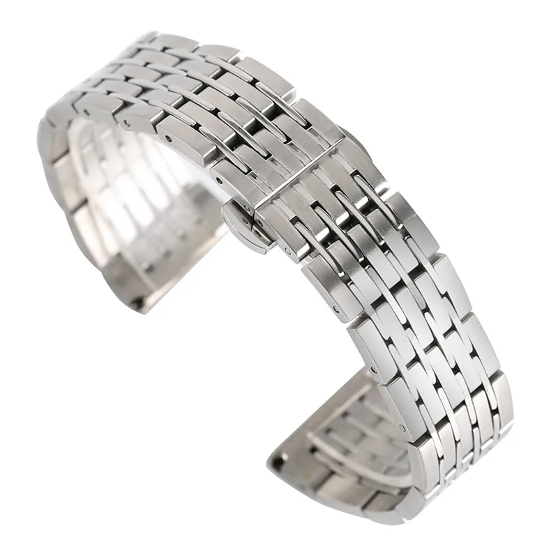 20mm 22mm 24mm High Quality Silver Stainless Steel Watchband Bracelet Solid Link Adjustable Wrist Band Strap with Spring Bars | Наручные