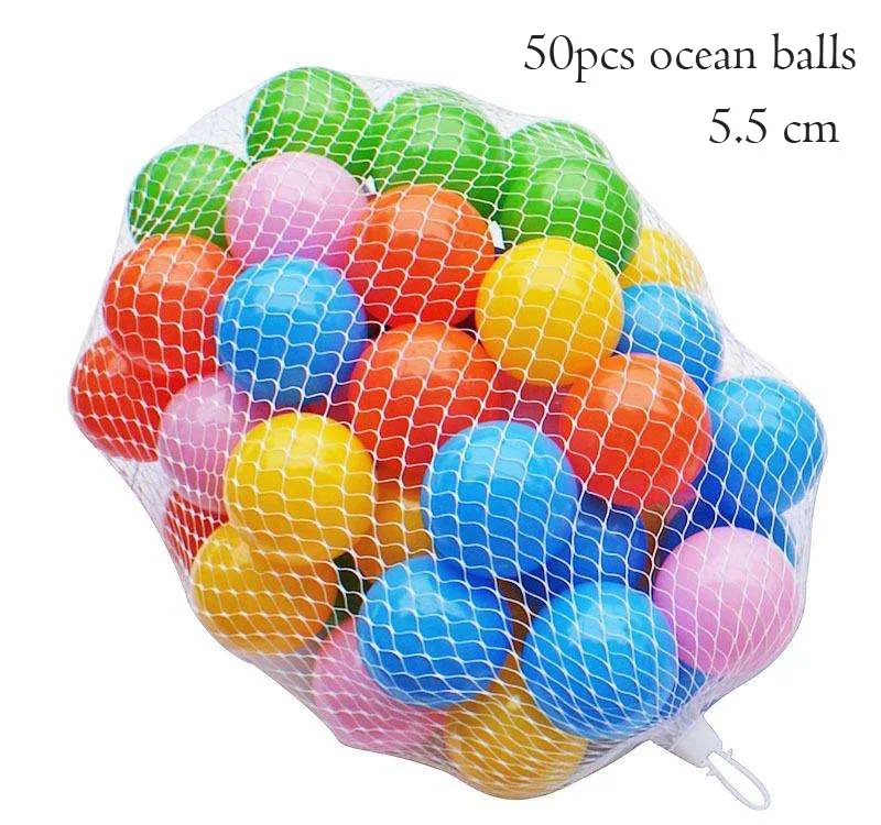 50pcs 5.5cm ball Мультяшная Игровая палатка детский бассейн с шариками палатка-Типи 4 цвета дошкольного возраста детский игровой дом под тентом океан мяч Игрушка Палатки Легко няня - Цвет: 50pcs 5.5cm ball
