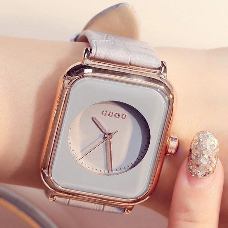 Женские часы-браслет GUOU, модные женские часы, роскошные часы reloj mujer, часы для женщин, кожаные часы для женщин, relogio saat