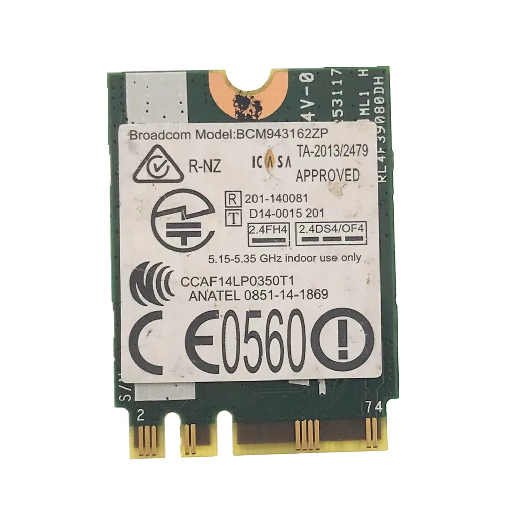 BCM943162ZP AC WLAN карта 2 4G и 5G 433M Wifi + Bluetooth 4 0 NGFF FRU 00JT473 для Lenovo G50 30 45 70 70M E455 E555|Сетевые