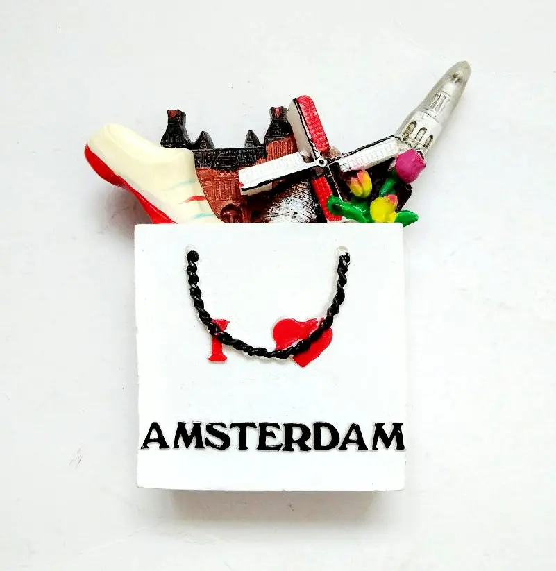 Netherland Amsterdam Подарочная посылка 3D смолы магниты на холодильник туристические