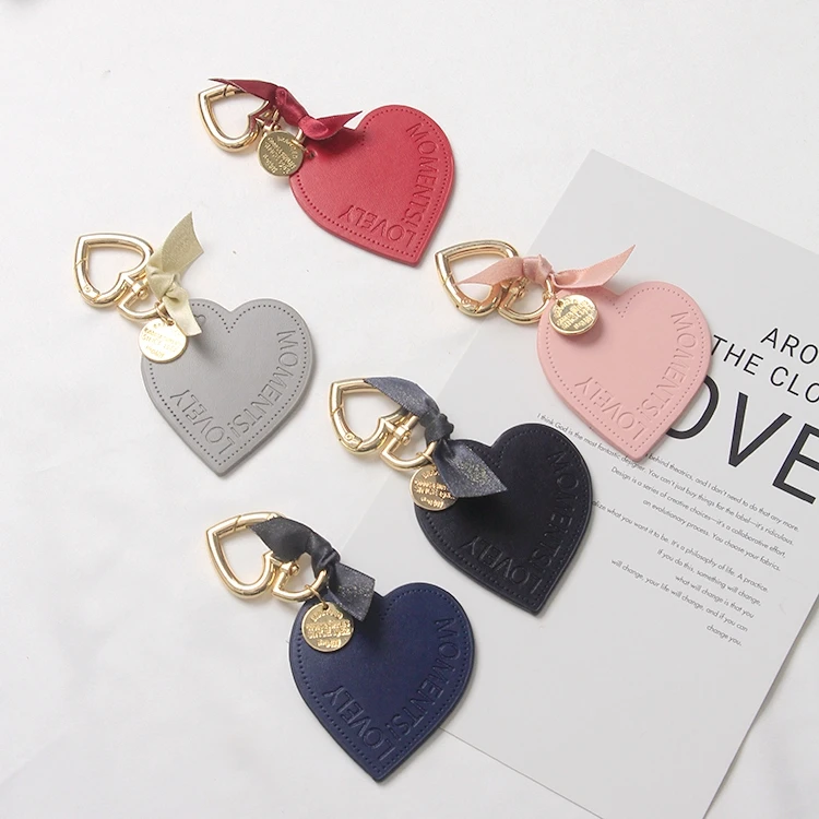 2021 милый кожаный брелок с бантом в форме сердца для женщин безделушка брелки