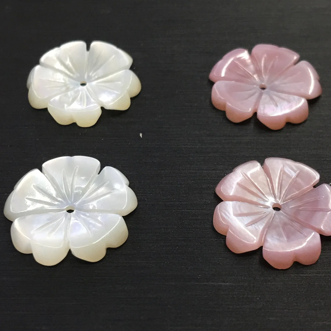

10pcs Natural hand-carved shell flower-shaped shell bowl flower cut corner diy jewelry accessories 16mm