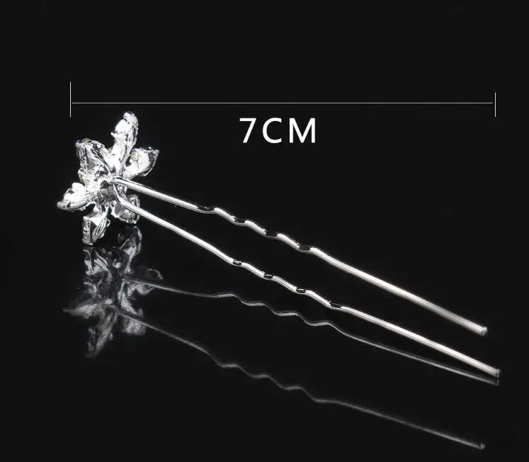 5 шт./лот синий снежинка Кристалл U образный вырез свадебные заколки для волос