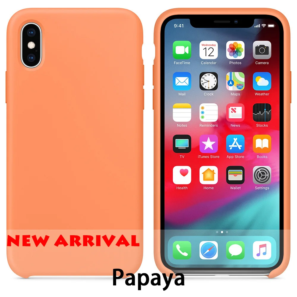 Официальный силиконовый чехол с логотипом Arvin iphone 7 plus iphone 6 iphone xs max iphone 7 iphone x чехол - Цвет: Papaya