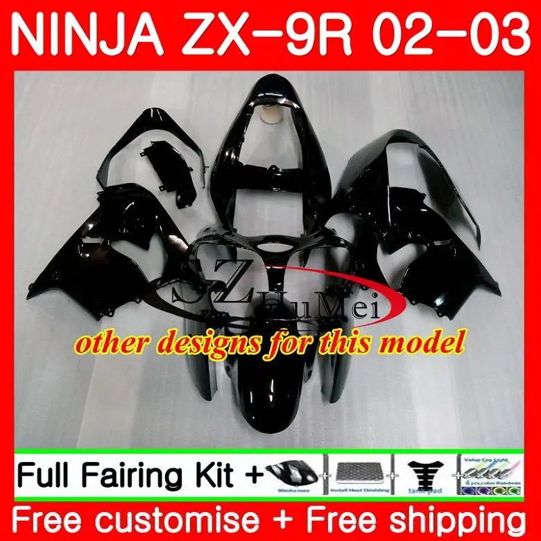 Корпус для KAWASAKI NINJA ZX-9R 02-03 ZX900 ZX 900 ZX9 R 17NO.1 900CC 9 ZX9R 02 03 9R 2002 2003 комплект обтекателей