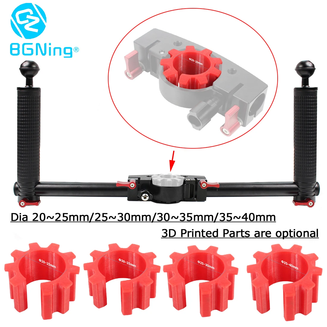 Двойной Ручной Стабилизатор рукоятки для DJI Ronin S для zhi yun Crane2 Pro Gimbal SLR держатель камеры с зажимами-бабочками адаптер