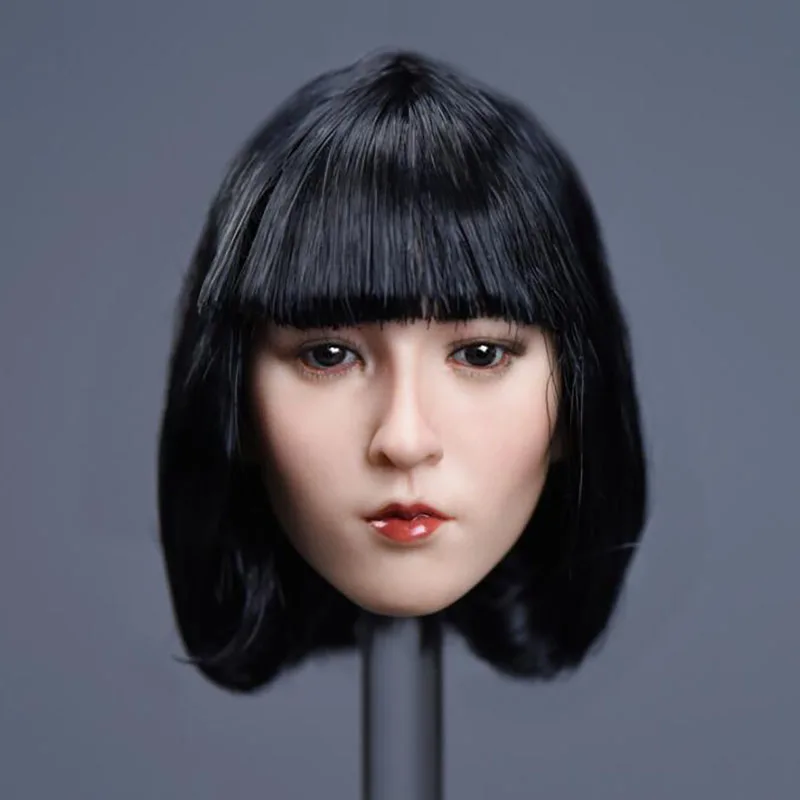 

1/6 Scale Girl Head Sculpt Asia Female Woman Carving Version Model Short/Long Hair Beauty Head play for 12" Action Figure Body