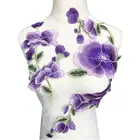 2 шт., вышитые фиолетовые цветы