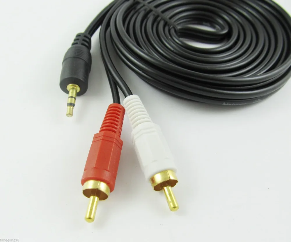 10 шт. 3 5 мм стерео штекер в 2x RCA Phono Аудио Видео AV адаптер кабель м