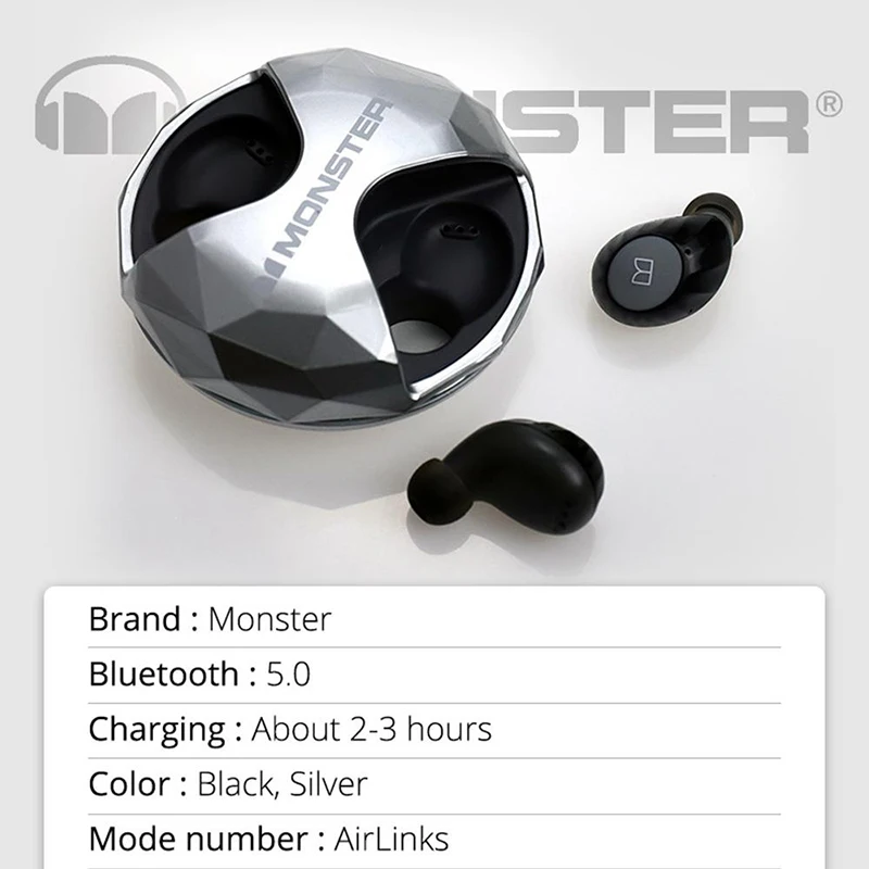 Monster AirLinks TWS наушники вкладыши Беспроводные Bluetooth 5 0 IPX5 водостойкие