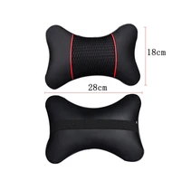 2pcs car neck pillow double sided pu leatherice silk car headrest four colors automotive interior safety accessories
