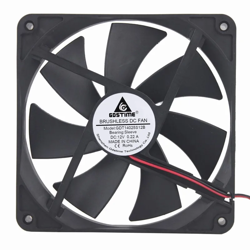 10 шт. Gdstime 2Pin 14 см чехол для ПК Radaitor 140 мм 5 дюйма 14025s DC 12 В бесщеточный компьютерный