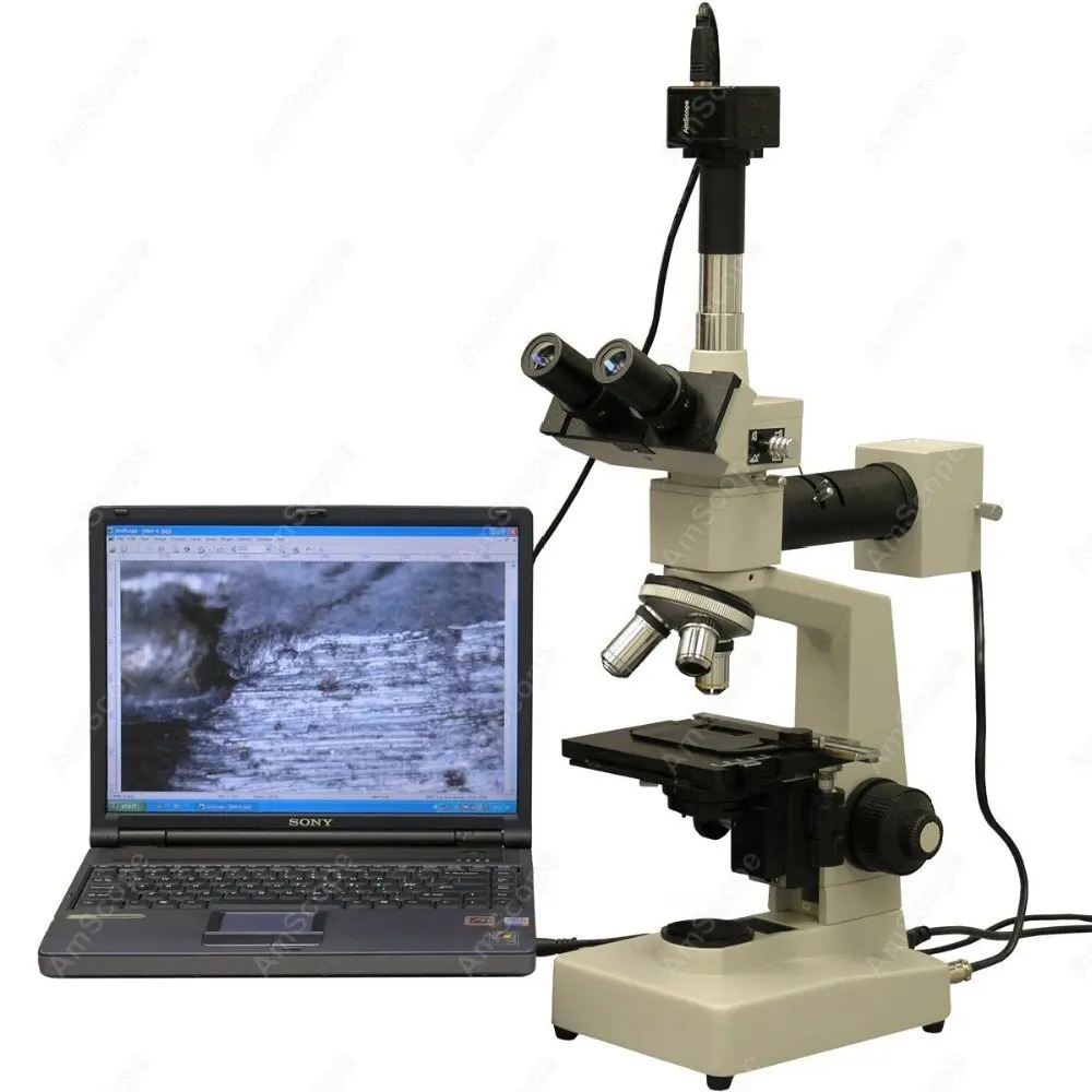 

EPI Metallurgical Microscope-AmScope Supplies 40X-400X EPI Metallurgical Microscope + 1.3MP Digital Camera