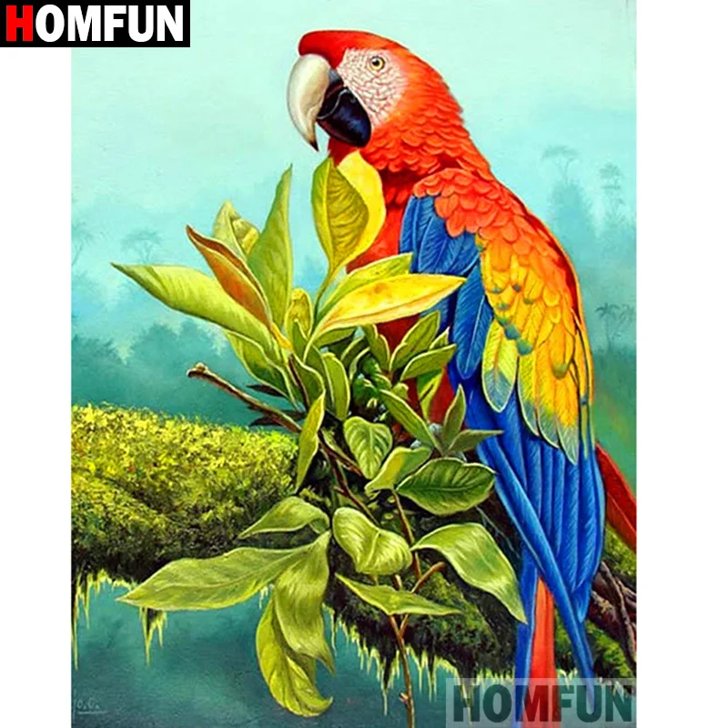 

HOMFUN Full Square/Round Drill 5D DIY Diamond Painting "Animal parrot" 3D Diamond Embroidery Cross Stitch Home Decor A19864