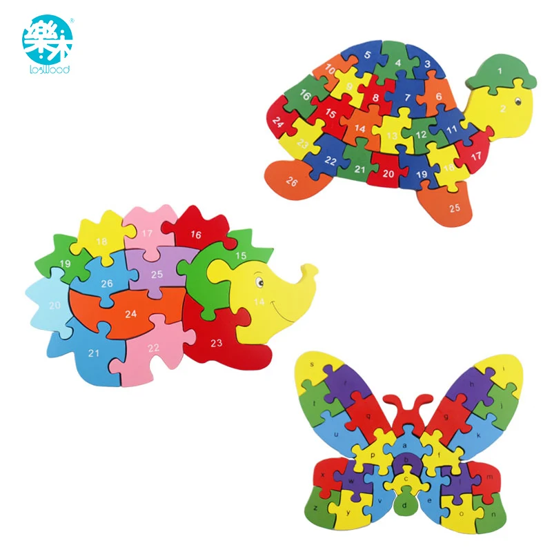 Деревянные игрушки Logwood игра-головоломка 3D головоломки деревянные головоломки животные бабочка доска для обучения детей развивающие детские настольные игры