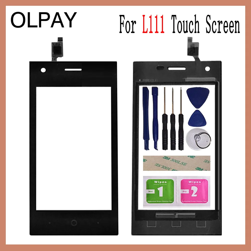 

4.0'' Mobile Touch Glass For ZTE Blade L111 Touch Screen Digitizer Front Glass Lens Sensor Tools Free Adhesive And Wipes