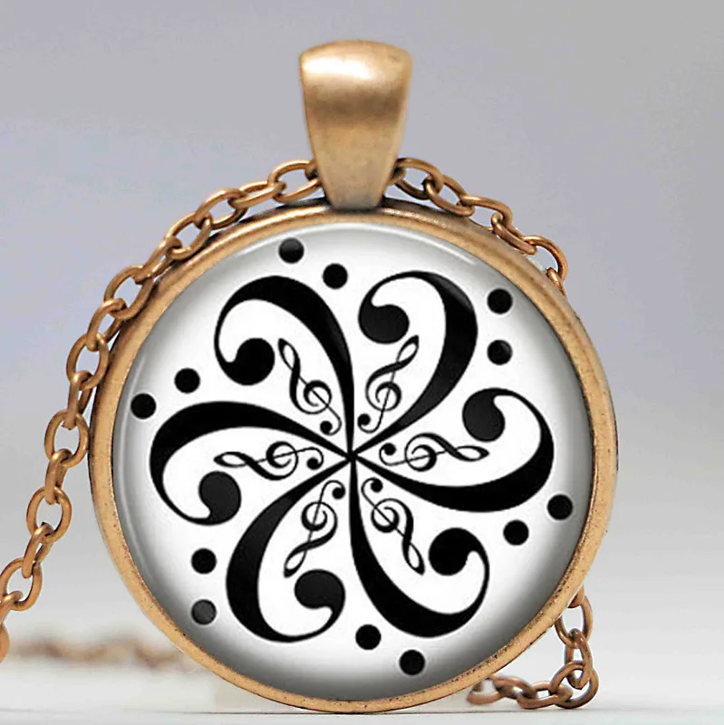 Бесплатная доставка подвеска ручной работы в виде скрипичного ключа и баса кулон