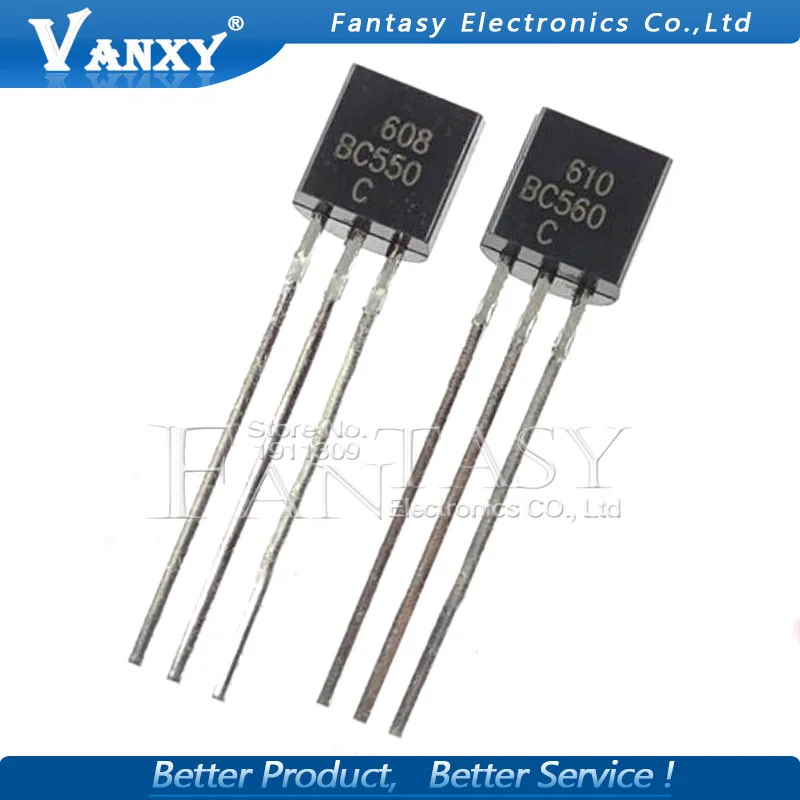 50PCS BC550C + BC560C each 25pcs BC550 BC560 TO92 Transistor DIP-3 45V 0.1A TO-92 New Original | Электронные компоненты и