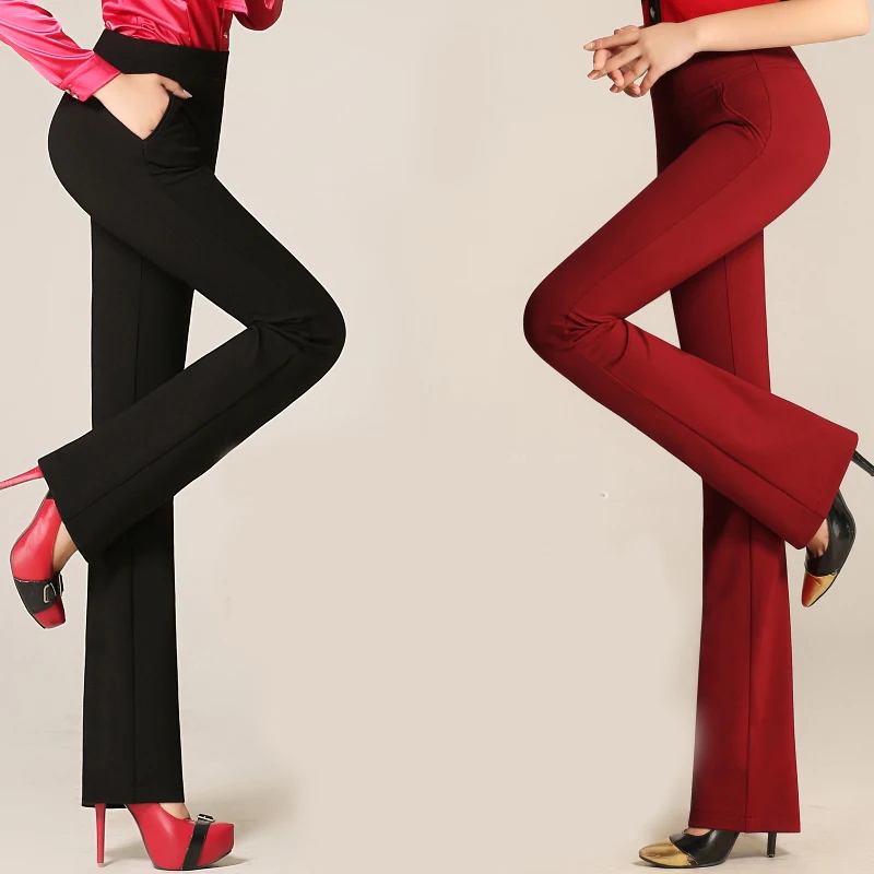 Осенне-зимние новые брюки micro-La с высокой талией эластичные прямые женские