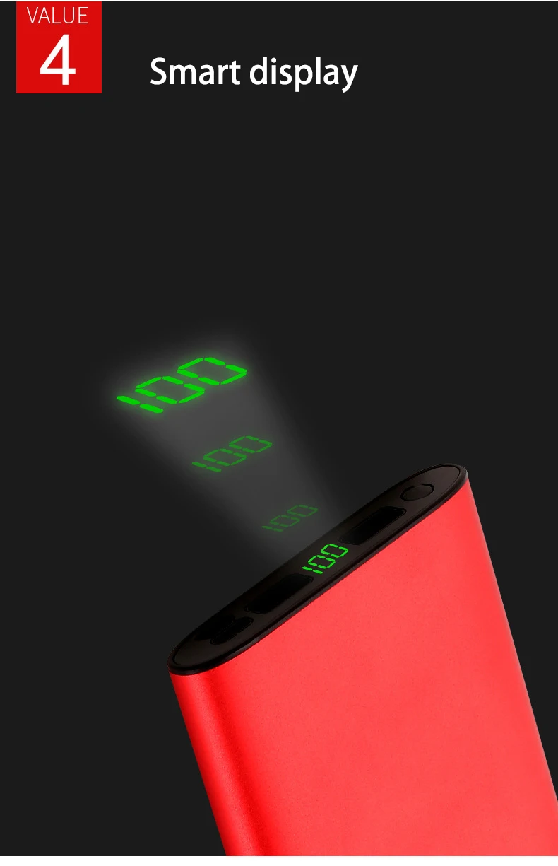 10000 мАч Внешний аккумулятор Двойной USB LCD тонкий внешний портативный зарядное