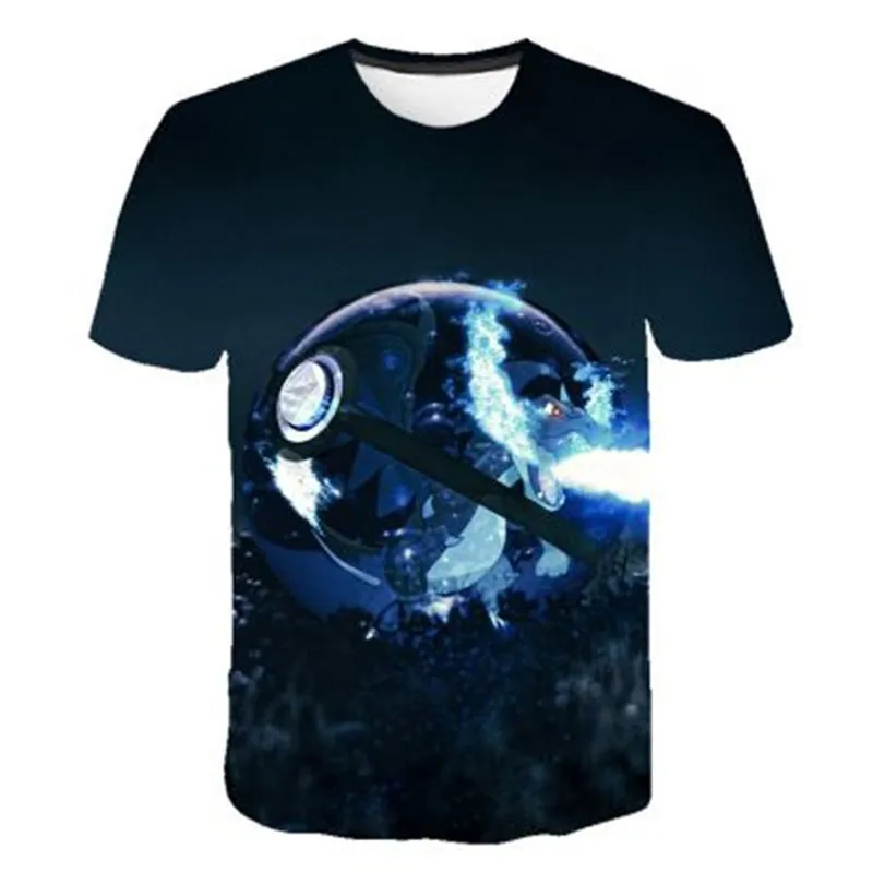 TS4136 New Movie Detective Pokemon Pikachu T shirt 3D Printed Children T-shirts Summer Tshirts Fashion Anime Cartoon Kids Clothes - Цвет: TS4136