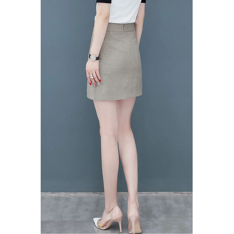 2019 Новая женская юбка Рабочая Мода стрейч тонкая высокая талия молния облегающая