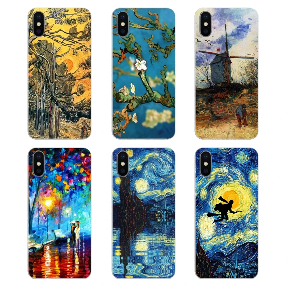 Soft Transparent Cases Covers starry night Space Van Gogh Art Print For Motorola Moto X4 E4 E5 G5 G5S G6 Z Z3 G3 C Play Plus |