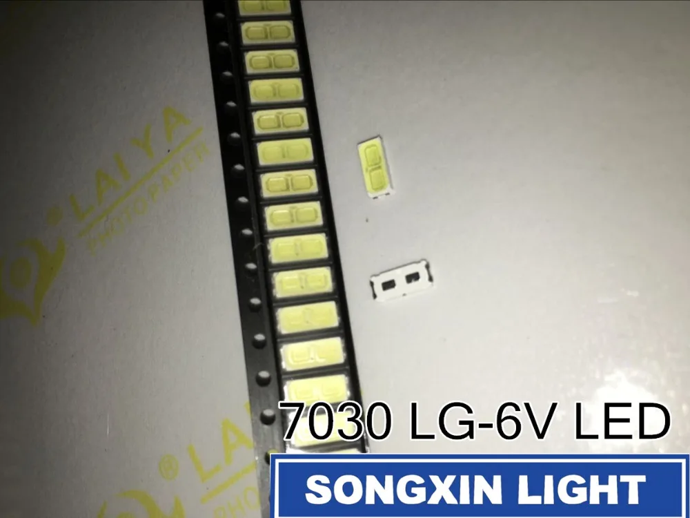 50 шт. для LG 7030 SMD LED высокая мощность холодный белый диод 110LM 6V TV с подсветкой супер