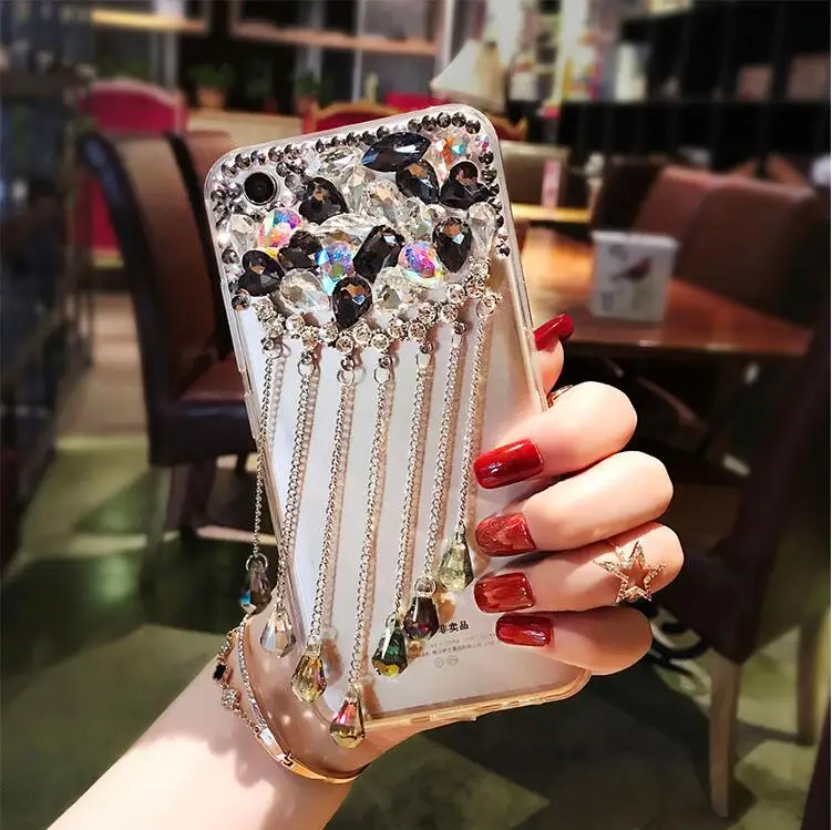 LaMaDiaa для iphone11 12 pro X XS чехол MAX XR Bling Черный Белый бриллиант кисточка Стразы Чехол