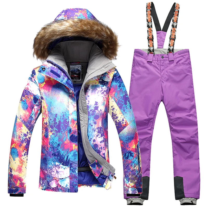 New FREE SHIPPING Gsou Snow Women winter clothing skiing jacket+pant snow suit -20-30 DEGREE woman ski size XS-L | Спорт и