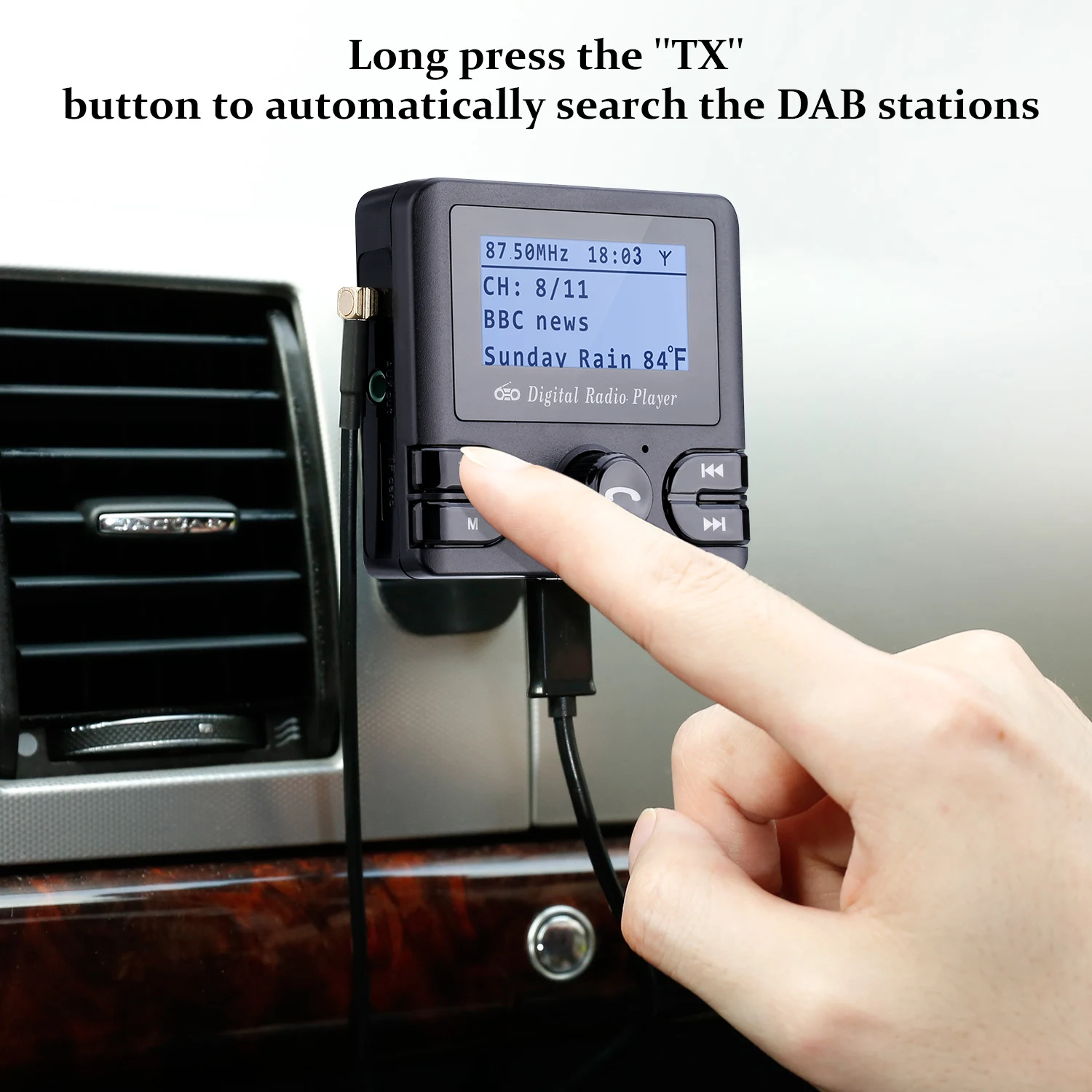 Универсальный автомобильный DAB/DAB + радиоприемник fm передатчик Bluetooth Handsfree Car Digital