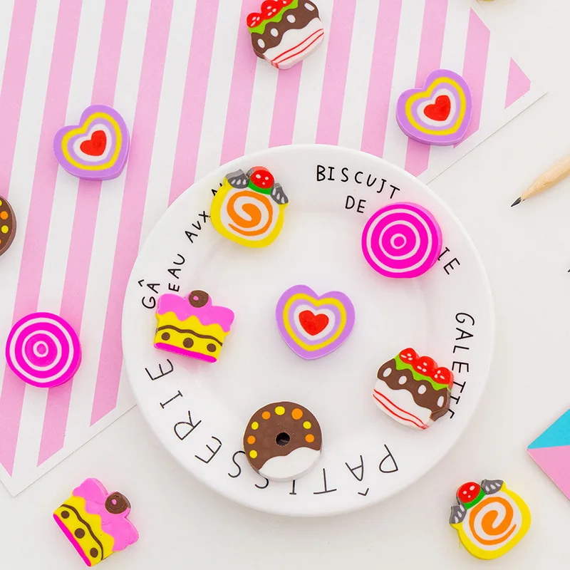 6в1 Kawaii карандаш для торта ластик офиса школы креативные канцелярские