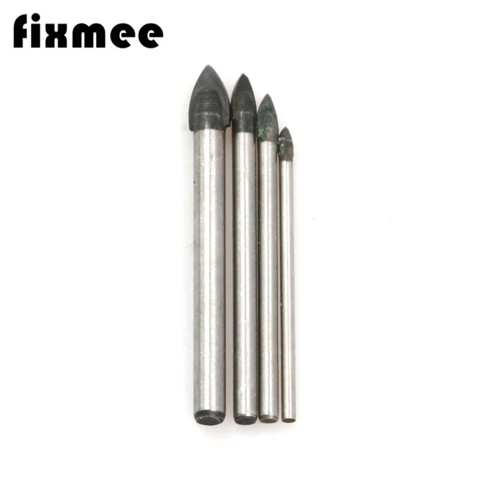 

FIXMEE Glass Tile Drill Bits 4pcs Glass Drill Bits Tungsten Carbide Tipped for Drilling on Ceramic Tile Marble Mirror 3 5 6 8mm