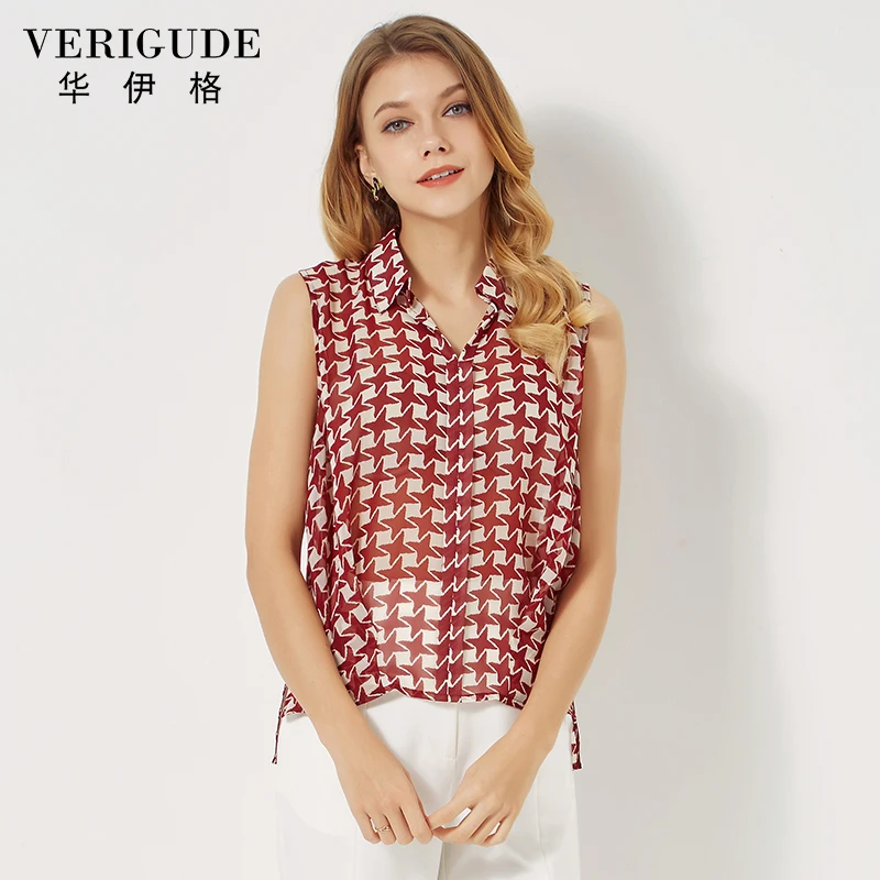 Veri Gude 2017 Женские Летние Стиль Шифон Блузка Женщины Plaid Блузки Свободные Топы