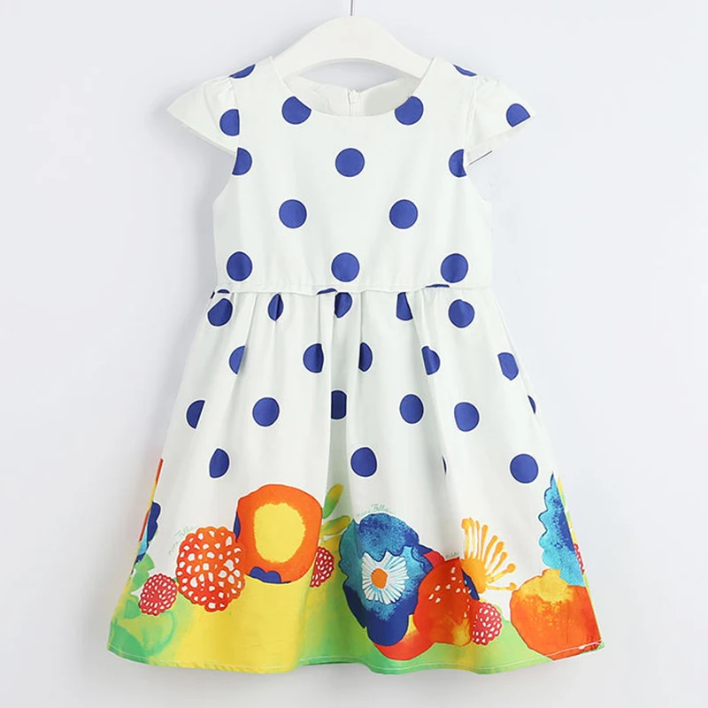 

Beenira Girls Dot Dresses 2020 Children Summer Sleeveless Flower Printed Dress Kids European And American Style Clothes Dress