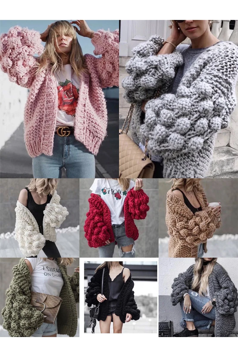DUOUPA New fashion cardigan women's spring long-sleeved knit sweater winter 2018 solid color shirt |