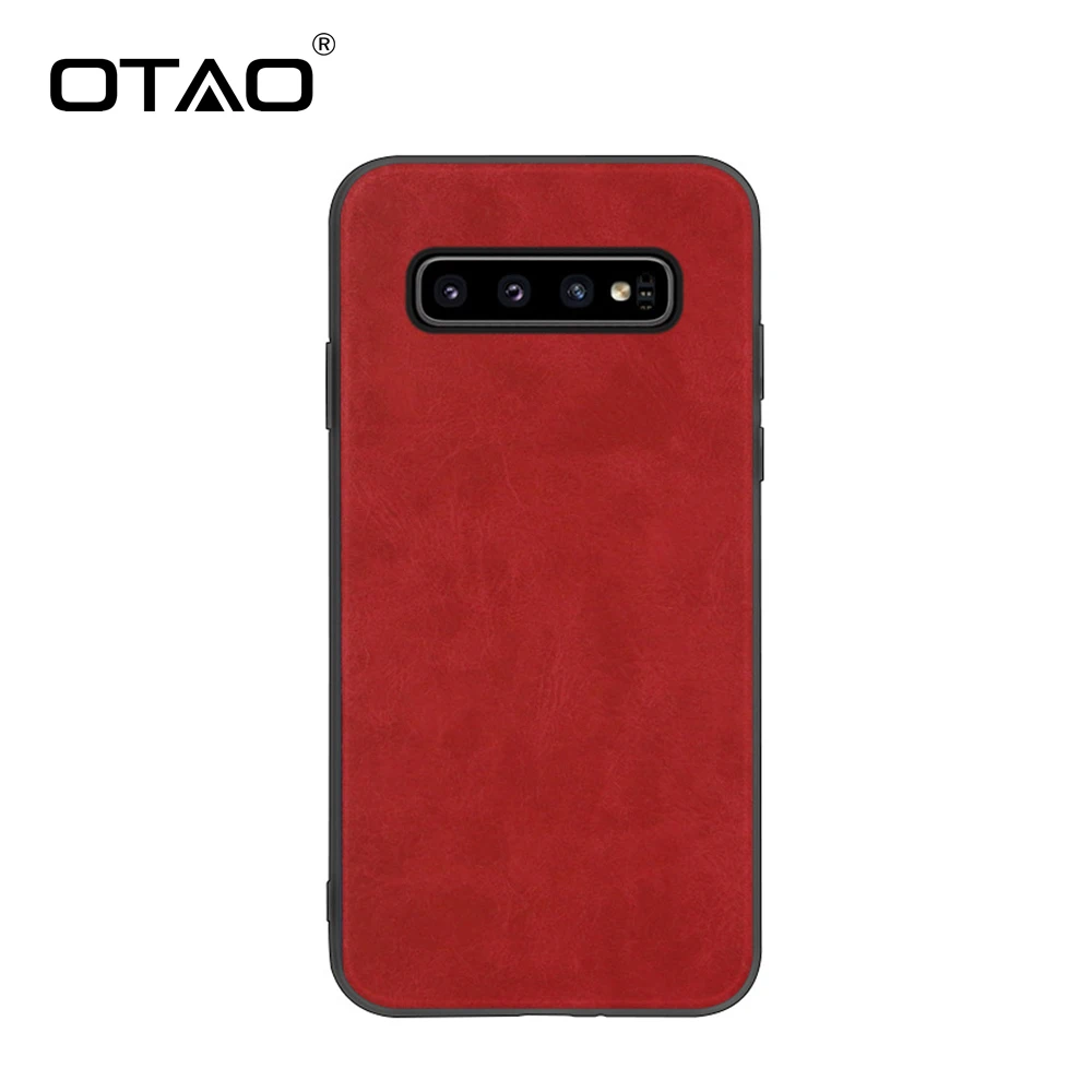 OTAO Retro PU Leather Phone Case For Samsung Galaxy S10 Lite S9 S8 Plus Note 8 9 S10e Shockproof Cases Solid Color Back Cover |