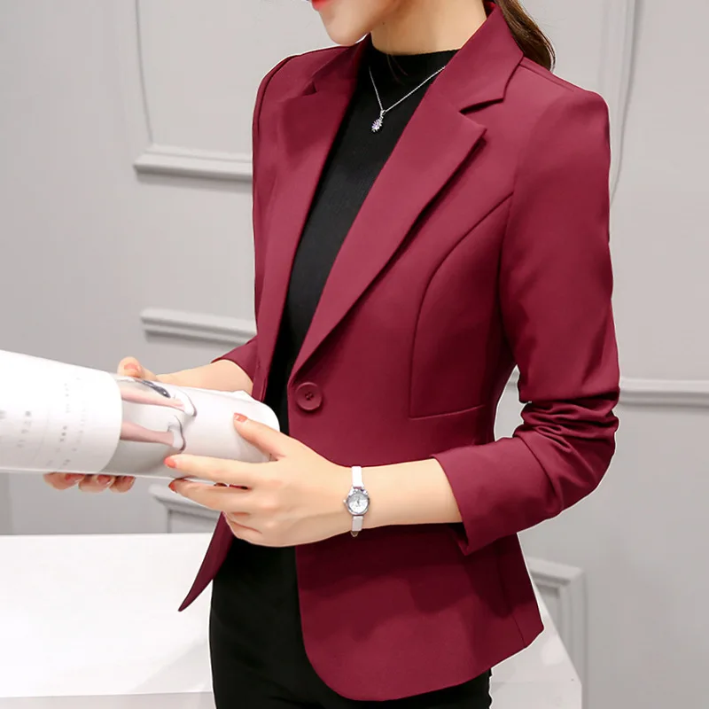 2019 Весна Осень Slim Fit Женские официальные пиджаки офисный Рабочий костюм открытая