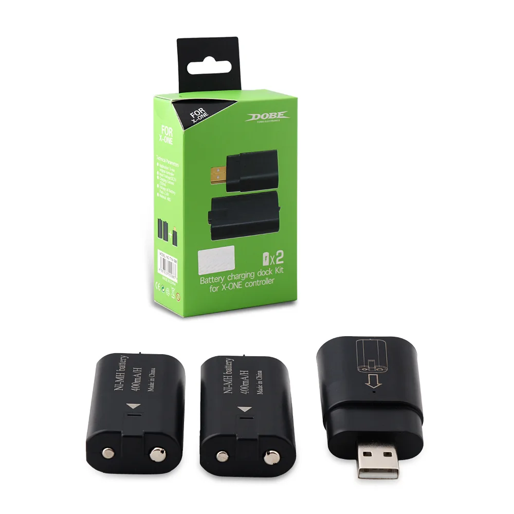 Бесплатная доставка 1 комплект USB зарядное устройство с 2 шт 400mAh батарея для XBOX one