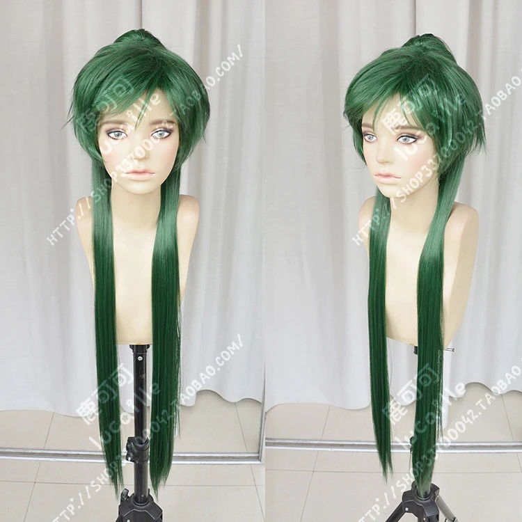 Парик для косплея игровой эмблемы огня Lyn длиной 100 см зеленые черные