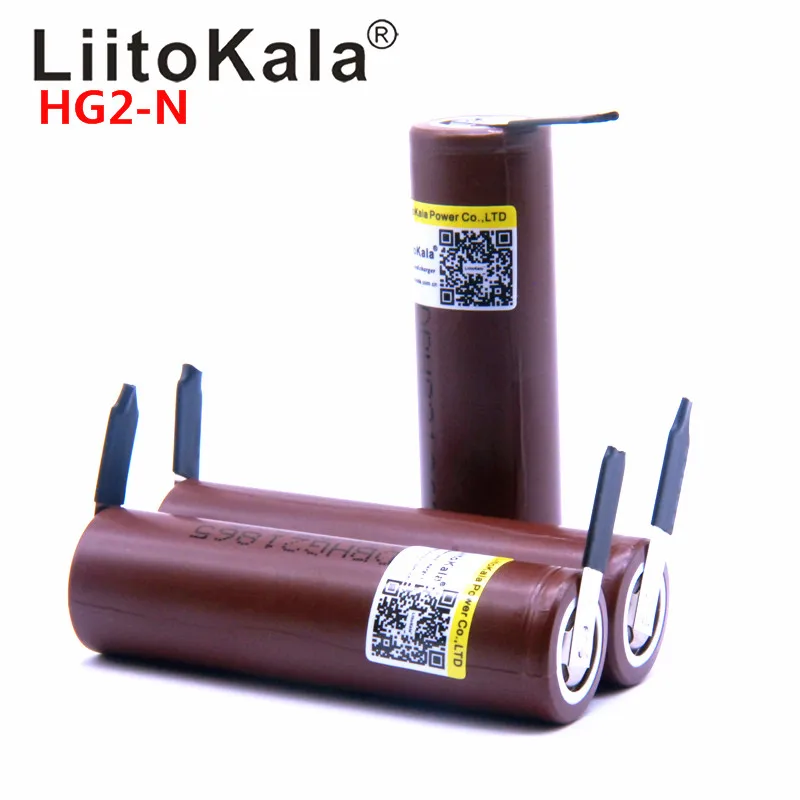 6PCS LiitoKala for HG2 18650 3000mah electronic cigarette Rechargeable battery power high discharge 30A large current+DIY nicke |
